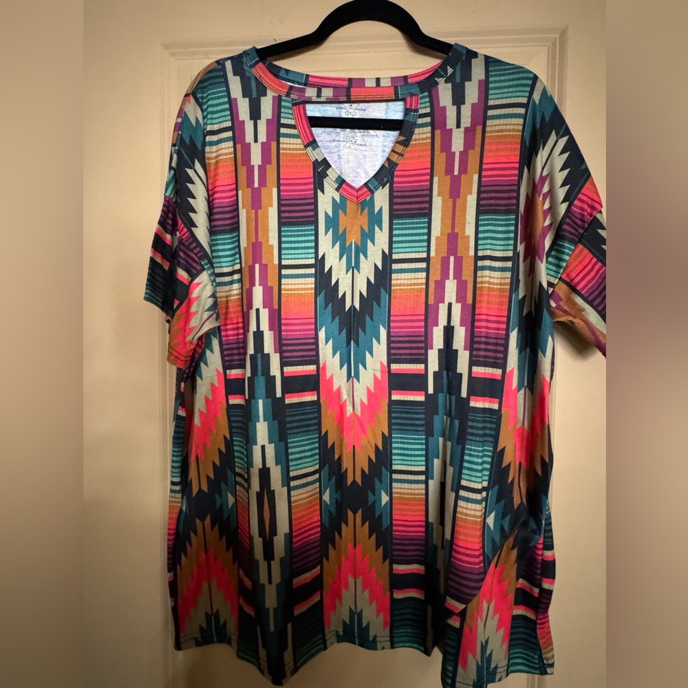Crazy Train Print Keyhole T
